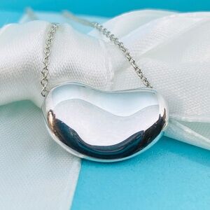 Tiffany & Co. Elsa Peretti 18mm Bean Necklace 925 silver 16” box